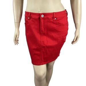 Torrid Red Denim Mini Pencil Skirt Size 18